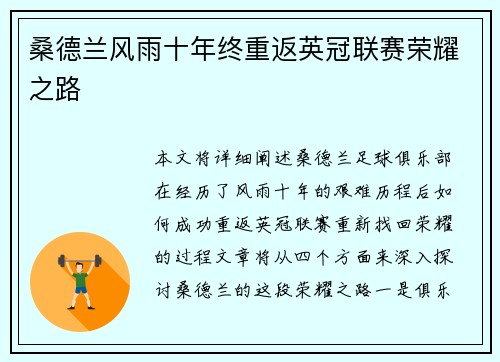 桑德兰风雨十年终重返英冠联赛荣耀之路 桑德兰风雨十年终重返英冠联赛荣耀之路
